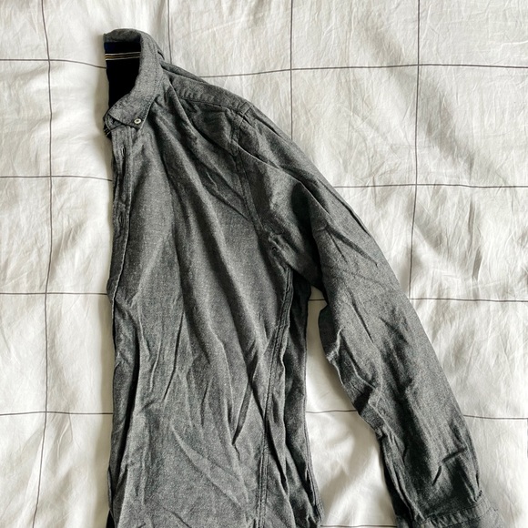 Zara Man Dark Grey Button Up Shirt Size M - Picture 3 of 4